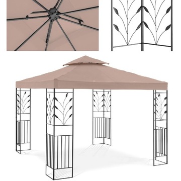 Pawilon ogrodowy namiot altana zadaszenie składane z ornamentem 3 x 3 x 2.6