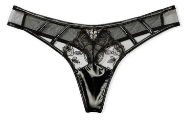 Stringi Victoria's Secret haft z lakierowaną wstawką M