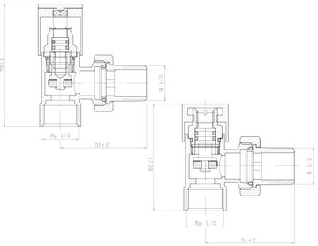 УГЛОВОЙ РЕГУЛИРУЮЩИЙ КЛАПАН РАДИАТОРА 1/2, ЧЕРНЫЙ
