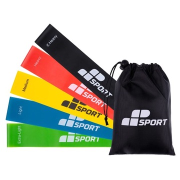 MP SPORT ZESTAW 5 GUM TAŚM MINI LOOP BAND ĆWICZEŃ