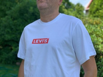 t-shirt koszulka Levi`s L biały relaxed NOWOŚĆ