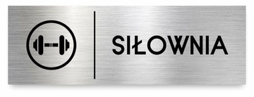 Tabliczka SIŁOWNIA 30x10 cm DIBOND ELEGANCKA