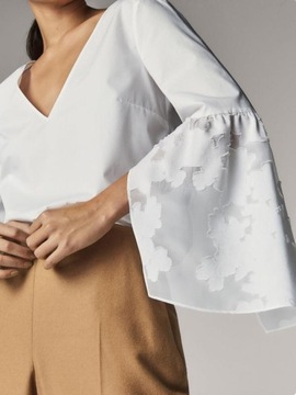 MASSIMO DUTTI 38 M NOWA bawełna KORONKOWE RĘKAWY