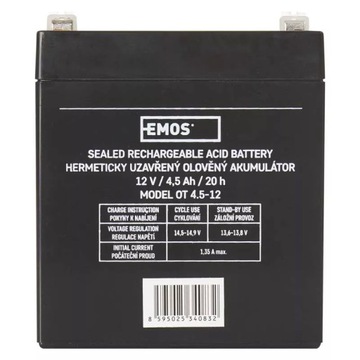 Akumulator AGM 12V 4,5Ah faston 4,7 B9653