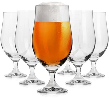 KOMPLET pokale szklanki kufle kieliszki do piwa lager KROSNO Harmony 500 ml