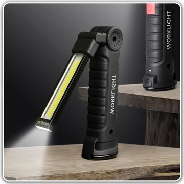 МОЩНАЯ ЛАМПА ДЛЯ МАСТЕРСКОЙ COB СВЕТОДИОДНАЯ ЛАМПА КРЮЧОК С МАГНИТОМ АККУМУЛЯТОРНАЯ