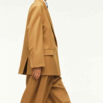 ZARA STUDIO DWURZĘDOWA MARYNARKA CAMEL S/M WEŁNA