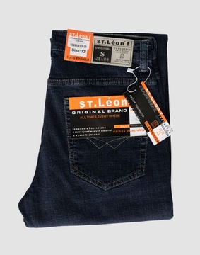 Długie Spodnie Jeansowe Męskie Texasy Jeansy Dżinsy Granatowe M791 W35 L36