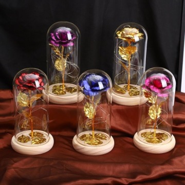 Роза вечности в стекле Подарок с гравировкой RED