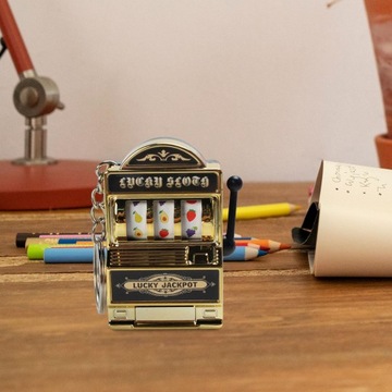 Mini automat do gry brelok do kluczy Mini gra zręcznościowa zabawka dla dzieci mężczyźni złoto