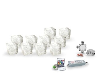 10x Świecąca Kostka Brukowa LED Naturo 8x8x9x6 RGB