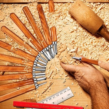 НАБОР НОЖЕЙ ДЛЯ РЕЗЬБЫ ПО ДЕРЕВУ, ДОЛОТО, СКАЛЬПЕЛЬ, НОЖИ DIY, 12 ЭЛЕМЕНТОВ.