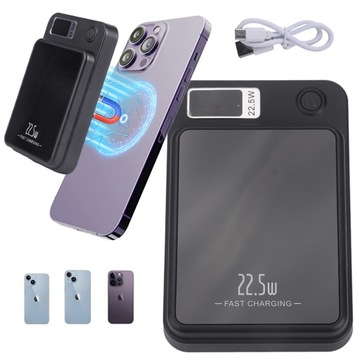 POWERBANK MAGNETYCZNY BEZPRZEWODOWY MAGSAFE 10000MAH 22.5W