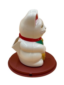 SOLARNY Japoński Kot Maneki-Neko Chiński Szczęścia 10cm Biały