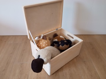 PUDEŁKO DREWNIANE SKRZYNKA POJEMNIK 30x40x23cm UCHWYT DECOUPAGE