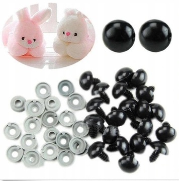 100X Bezpieczne oczka do maskotek OCZY 10mm