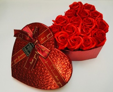 Ароматизированное мыло HEART RED ROSE в ПОДАРОК ​​НА ДЕНЬ СВЯТОГО ВАЛЕНТИНА в коробочке «ЖЕНСКИЙ ДЕНЬ»