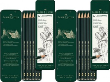 Ołówki do szkicowania ołówek 9000 Art 6 SZTUK HB-8B FABER-CASTELL ZESTAW x2