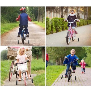 БОКОВЫЕ КОЛЕСА ВЕЛОСИПЕДА ОПОРНЫЕ КОЛЕСА 12–20, РЕГУЛИРУЕМАЯ ВЫСОТА, ЧЕРНЫЕ