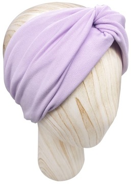 Opaska damska na głowę Turban Fioletowa Pastelowa