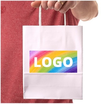 TORBY z WŁASNYM NADRUKIEM KOLOR LOGO a5 BIAŁE 100x