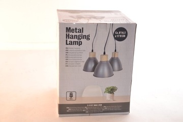 LAMPA SUFITOWA WISZĄCA DREWNO METAL POTRÓJNA