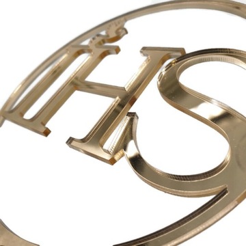 Топпер для первого причастия на торт причастия, золото IHS, в круге, причастие, золотое зеркало