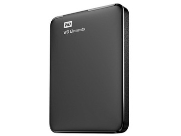 Черный диск WD Elements емкостью 1 ТБ