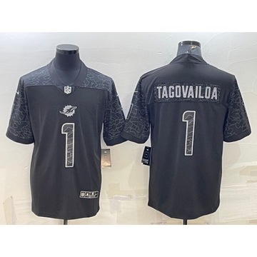2023 Camiseta Hombre Miami Dolphins Tua Tagovailoa 17 Jaylen Waddle Negra