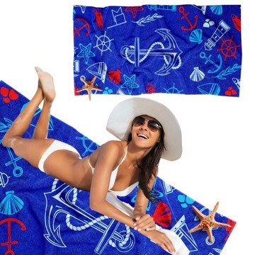 DUŻY RĘCZNIK PLAŻOWY SZYBKOSCHNĄCY 70X140 KĄPIELOWY Z MIKROFIBRY WZORY XL %
