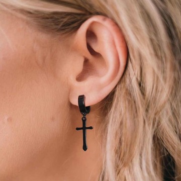 СЕРЬГИ из ХИРУРГИЧЕСКОЙ СТАЛИ, ЧЕРНЫЕ, НАБОР 8 ШТ.