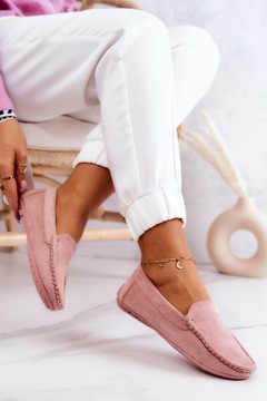 ЗАМШЕВЫЕ РОЗОВЫЕ МОКАСИНЫ, ПРОФИЛИРОВАННАЯ Стелька 37