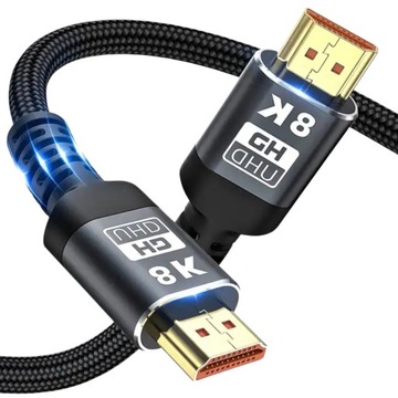 KABEL HDMI 2.1 ULTRA High Speed UHD 8K 60HZ 4k 120Hz 1M PRZEWÓD PRZYŁĄCZE