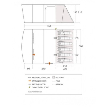 Палатка Vango Aether 600XL 6-местная синяя