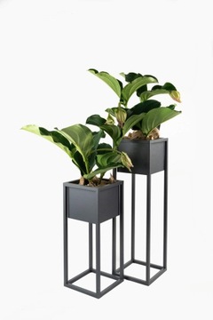 Metalowa donica kwietnik LOFT osłona 90cm SZARA