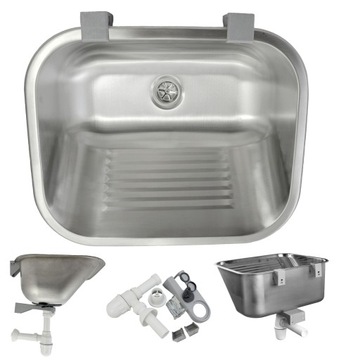 ZLEW GOSPODARCZY STAL NIERDZEWNA MATOWA 55 cm KOMORA