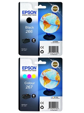 2x ORYGINALNY TUSZ EPSON 266 267 WORKFORCE WF100W WF110W CZARNY I KOLOROWY