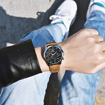 Мужские элегантные часы-хронограф Benyar + коробка