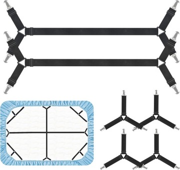 Klipsy do mocowania prześcieradła Regulowane zapięcia do prześcieradła