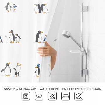 Tatkraft Penguins текстильная занавеска для душа