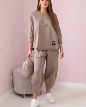 Хлопковая толстовка плюс брюки oversize комплект итальянской моды