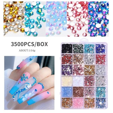 3500 стразов для дизайна ногтей с плоским дном для дизайна ногтей