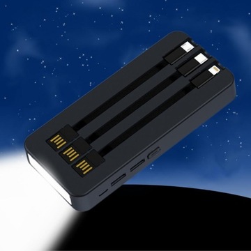 POWERBANK 20000 мАч USB C IPHONE LIGHTNING МИКРОКАБЕЛИ POWER-BANK TORCH
