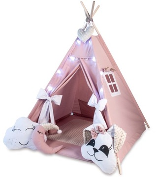 Namiot TIPI WIGWAM Mata Poduszki Girlanda świetlna