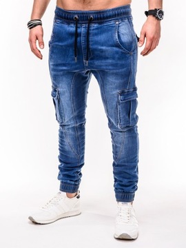 Joggery Jeansy Spodnie Bojówki Jeansowe Męskie,3XL