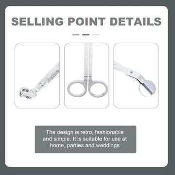 Триммер для фитиля, свечной резак, рукоять из нержавеющей стали