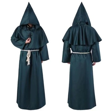 Kapłan Ubrania Z Kapturem Mnich Szata Cosplay