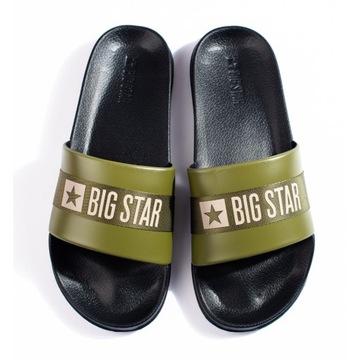 Zielone Syntetyk Guma Buty Klapki Big Star r.41