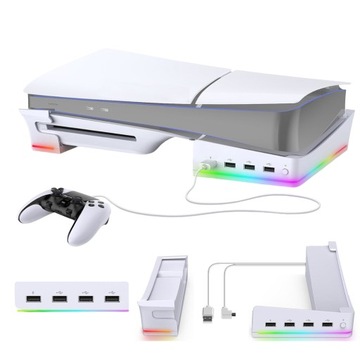 PODSTAWKA POZIOMA DO PLAYSTATION 5 PS5 SLIM + 4X DODATKOWE USB