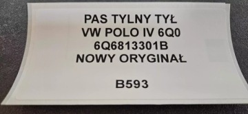 6Q6813301B, Gurten hinten heck VW POLO IV 6Q6813301B neu Original | thumb 1